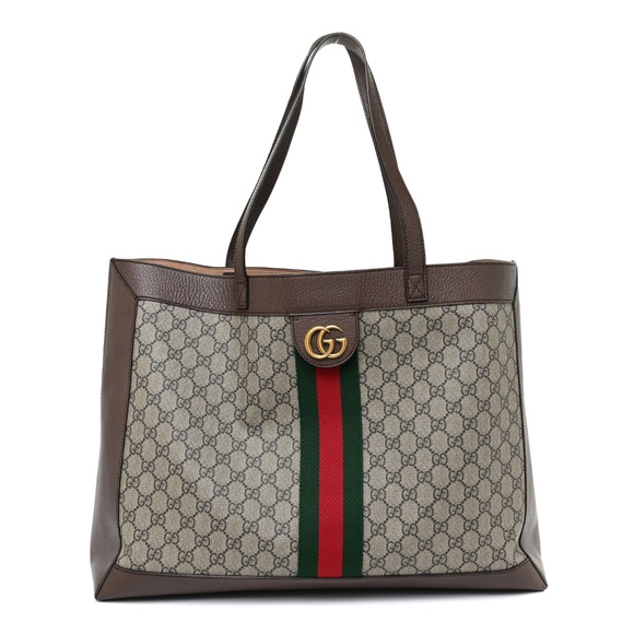GUCCI X DISNEY GG Supreme Monogram Web Three Little Pigs Large Ophidia Tote Be - Picture 1 of 13